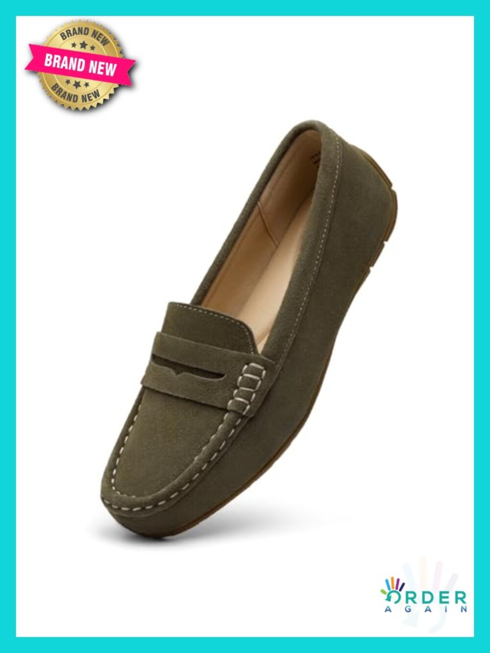 Women's Suede Leather Penny Loafers - Slip-On Comfort Flats